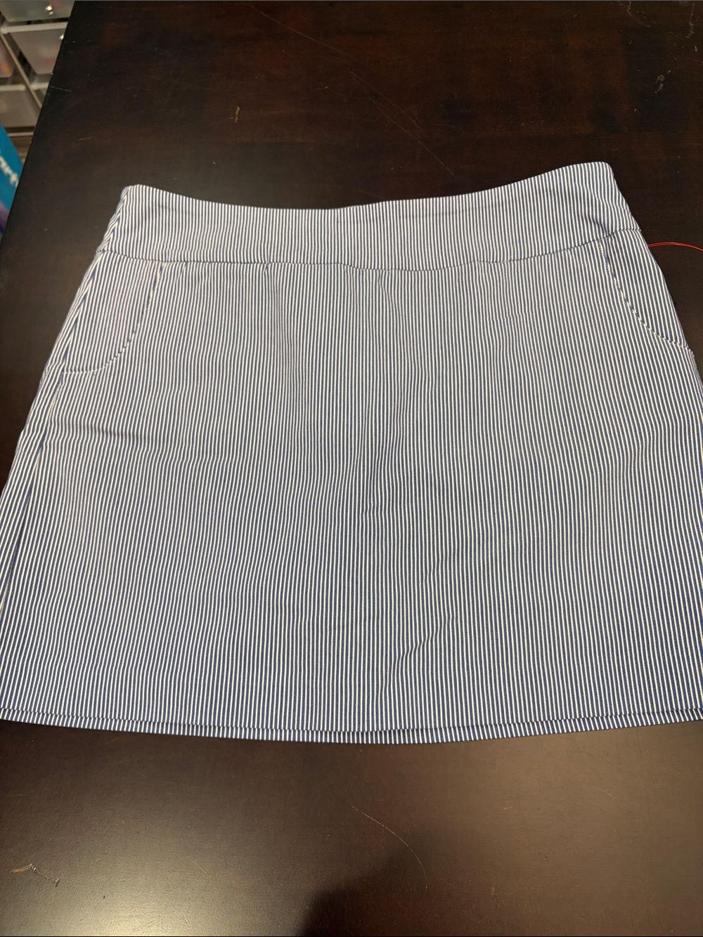 Striped Navy and White Mini Skirt - Classic Tailored Fit